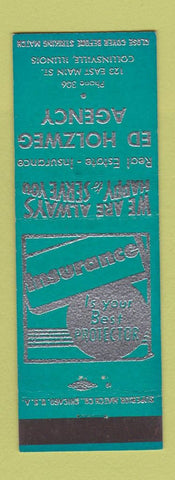 Matchbook Cover - Ed Holzweg Insurance Collinsville IL low phone #