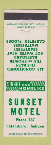 Matchbook Cover - Sunset Motel Petersburg IN low phone #