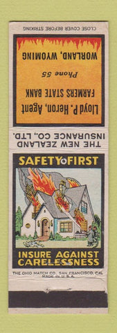 Matchbook Cover - Lloyd Heron Farmers State Bank Insurance Worland WY