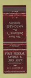 Matchbook Cover - First Federal Savings and Loan Pottstown PA low phone #