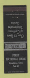 Matchbook Cover - First National Bank Crookston MN low phone #