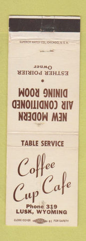 Matchbook Cover - Coffee Cup Cafe Lusk WY low phone #