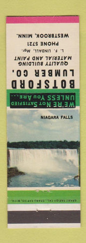 Matchbook Cover - Botsford Lumber Westbrook MN