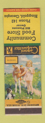 Matchbook Cover - Community Food Store Ringgold GA low phone # Bill Plemons