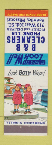 Matchbook Cover - B&B Cleaners Sedalia MO low phone #