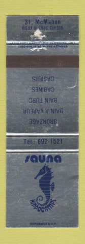 Matchbook Cover - Sauna Hippocampe Quebec QC seahorse WEAR