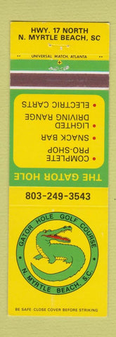 Matchbook Cover - Gator Hole Golf Course North Myrtle Beach SC