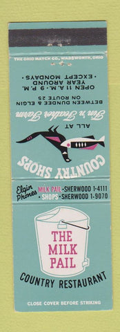 Matchbook Cover - The Milk Pail Country Restaurant Elgin IL