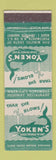 Matchbook Cover - Yoken's Restaurant Portsmouth NH whale