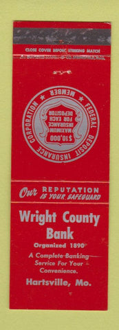 Matchbook Cover - Wright County Bank Hartsville MO
