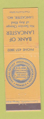 Matchbook Cover - Bank of Lancaster MO