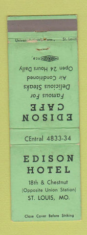 Matchbook Cover - Edison Cafe St Louis MO WEAR