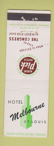 Matchbook Cover - Hotel Melbourne St Louis MO Albert Pick