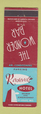 Matchbook Cover - Roosevelt Hotel St Louis MO Wonder Bar WEAR
