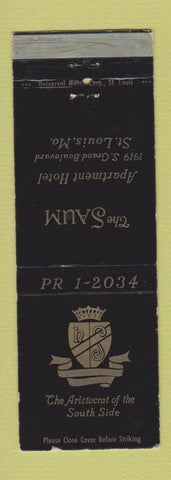 Matchbook Cover - The Saum Hotel ST Louis MO WEAR