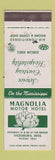 Matchbook Cover - Magnolia Motor Hotel Vicksburg MS