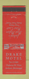 Matchbook Cover - Drake Motel Jackson MS