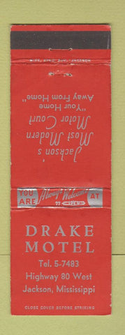 Matchbook Cover - Drake Motel Jackson MS