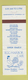Matchbook Cover - Egg Harbor Cafe Hinsdale Wheaton Barrington IL