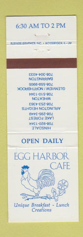 Matchbook Cover - Egg Harbor Cafe Hinsdale Wheaton Barrington IL