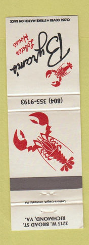 Matchbook Cover - Byram's Lobster House Richmond VA WEAR