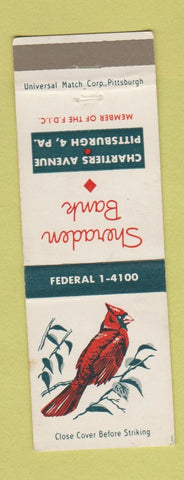 Matchbook Cover - Sheraden Bank Pittsburgh PA cardinal