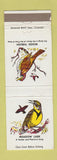 Matchbook Cover - Meadow Lark Wood Thrush Birds Miami Bank Cedarville OH