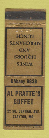 Matchbook Cover - Al Pratte's Buffet Clayton MO WEAR