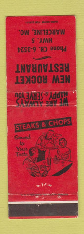 Matchbook Cover - New Rocket Restaurant Marceline MO WEAR
