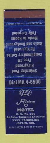 Matchbook Cover - Riviera Motel Joplin MO