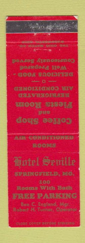 Matchbook Cover - Hotel Seville Srpingfield MO WEAR