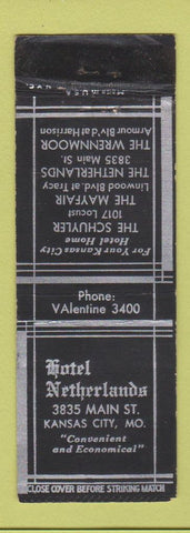 Matchbook Cover - Hotel Netherlands Kansas City MO WEAR