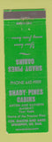 Matchbook Cover - Shady Pines Cabins Spearfish SD GREEN