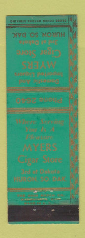 Matchbook Cover - Myers Cigar Store Huron SD