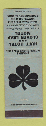 Matchbook Cover - Huff Hotel Clover Leaf Motel Edgemont SD