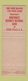 Matchbook Cover - Northwest Security National Bank Sioux Falls SD