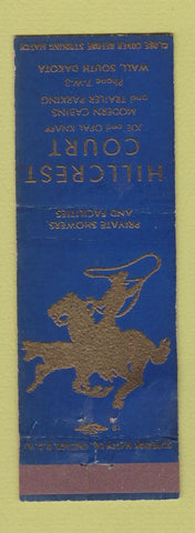 Matchbook Cover - Hillcrest Court Motel Wall SD WORN