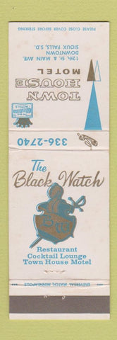 Matchbook Cover - Town House Motel Black Watch Restaurant Sioux Falls SD WEAR