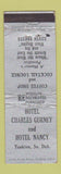 Matchbook Cover - Hotel Charles Gurney Hotel Nancy Yankton SD WEAR
