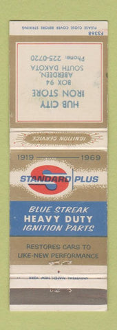 Matchbook Cover - Blue Streak Ignition Parts 1969 Hub City Iron Aberdeen SD WEAR