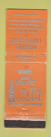 Matchbook Cover - Pfeifer's Liquor Store Sioux Falls SD WORN