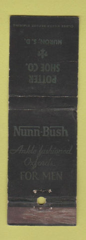 Matchbook Cover - Nunn Bush Men's Shoes Potter Shoe Huron SD WEAR