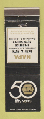 Matchbook Cover - NAPA Auto Parts Spearfish SD WEAR Deadwood