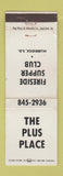 Matchbook Cover - The Plus Place Fireside Supper Club Mubridge SD WEAR