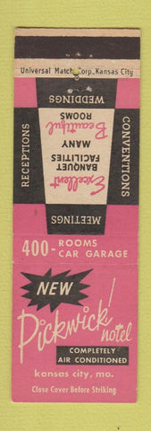 Matchbook Cover - Pickwick Hotel Kansas City MO