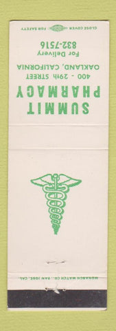 Matchbook Cover - Summit Pharmacy Drug Oakland CA