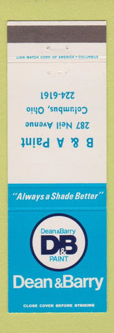 Matchbook Cover - Dean and Barry Paint Columbus OH