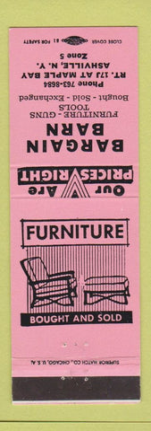 Matchbook Cover - Bargain Barn Ashville NY furniture