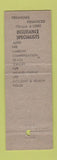 Matchbook Cover - Arthur Rosenberg Insurance Brooklyn NY
