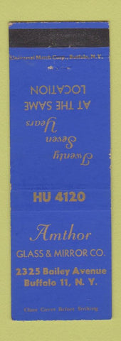 Matchbook Cover - Amthor Glass and Mirror Buffalo NY